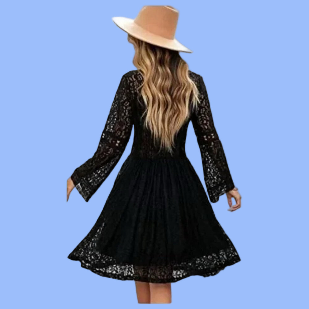 American Rag Black Lace Long Sleeve Dress NWT